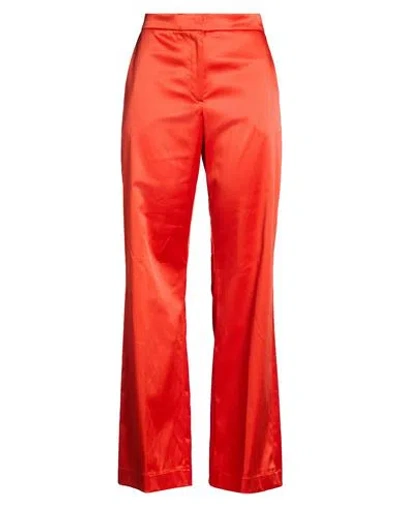 8pm Conscious Woman Pants Orange Size L Cotton, Polyester, Elastane In Red