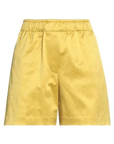 8pm Conscious Woman Shorts & Bermuda Shorts Yellow Size M Cotton, Polyester, Elastane In Multi