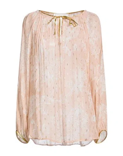 8pm Conscious Woman Top Blush Size M Viscose, Metallic Fiber In Pink