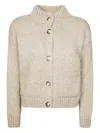 8pm Cordelia Buttoned Cardigan In Neutral