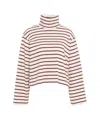 8pm Cropped Turtleneck Sweater With Contrasting Stripes In Multi