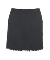 8pm Layered Fringe Black Mini Skirt With Elastic Waistband In Brown