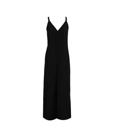 8pm Linen Blend Jumpsuit 'plaza' In Black