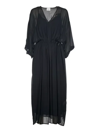 8pm Loose Fit Ruffled Dress In Black