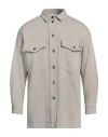 8pm Man Shirt Light Grey Size S Cotton, Polyester In Grey