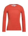 8pm Man T-shirt Rust Size L Modal, Wool, Elastane