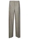 8pm Mary-a Low-rise Wide-leg Check Trousers In Gray
