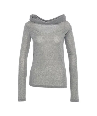 8pm 'ophelia' Waterfall Neck T-shirt In Gray