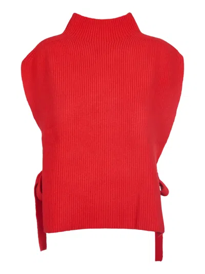 8pm Palmer Gilet Sweater In Red