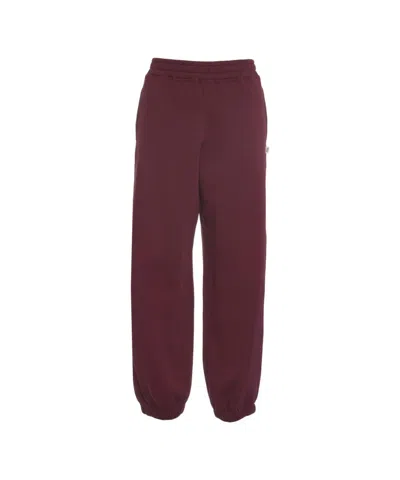8pm Relaxed Fit Burgundy  Jogging Pants With Elastic Waistband In Brown
