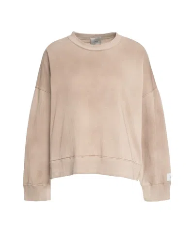8pm Relaxed Fit Cotton Sweatshirt With Ribbed Accents In Pink