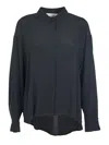 8pm Round Hem Plain Shirt In Black