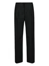 8pm Tailored Black Trousers With Subtle Herringbone Pattern In Grey