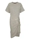 8pm Stripe Print Dress In Grey/black