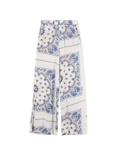 8pm Stromboli Bandana-print Straight Trousers In Blue