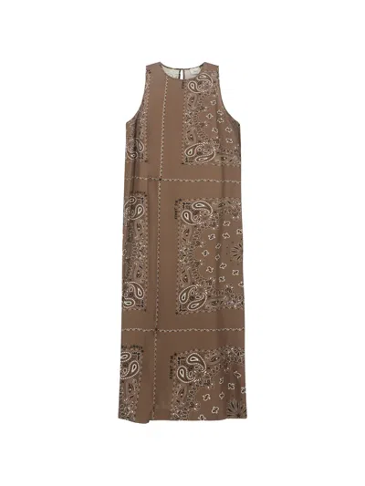 8pm Taormina Paisley-print Sleeveless Maxi Dress In Brown