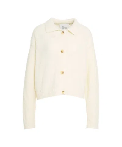 8pm Textured Wool Blend Cardigan 'ambrosia' In Neutral