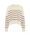 8pm Timeless Striped Oversized Knit Pullover 'anne' In White
