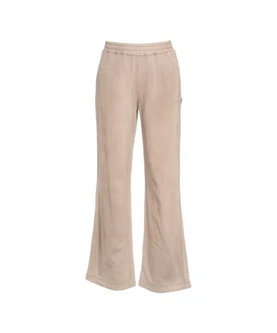 8pm Wide-leg Cotton Joggers With Elastic Waistband And Side Pockets In Neutral