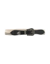 8pm Woman Belt Cream Size M/l Cotton, Cow Leather
