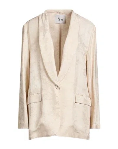 8pm Woman Blazer Beige Size L Viscose In Nude