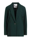 8pm Woman Blazer Dark Green Size Xxs Polyester, Viscose, Elastane, Metal