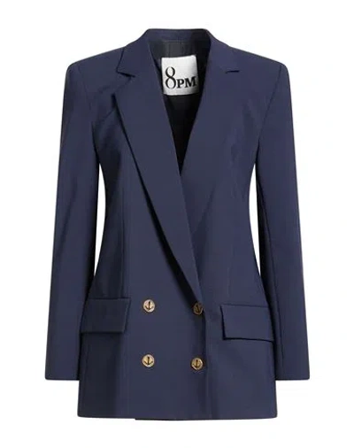 8pm Woman Blazer Midnight Blue Size S Polyester, Viscose, Elastane
