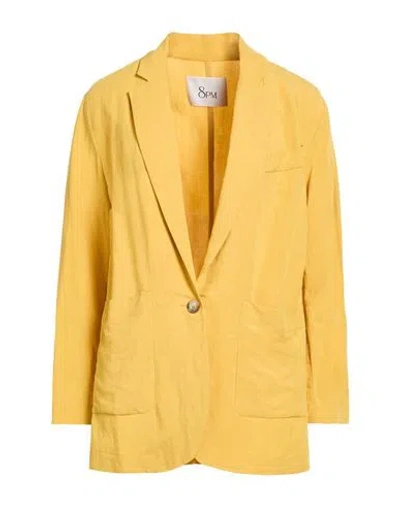 8pm Woman Blazer Mustard Size Xxs Viscose, Linen In Yellow