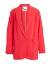 8pm Woman Blazer Red Size M Viscose, Linen In Red
