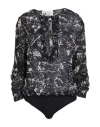 8pm Woman Bodysuit Black Size S Viscose, Modal, Wool, Elastane