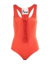 8pm Woman Bodysuit Orange Size S Polyamide, Elastane In Orange