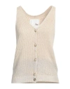 8pm Woman Cardigan Beige Size M Cotton, Acrylic In Beige