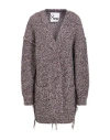 8pm Woman Cardigan Dark Purple Size L Acrylic, Alpaca Wool, Wool, Viscose In Purple