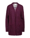 8pm Woman Cardigan Plum Size Xs Mohair Wool, Alpaca Wool, Polyamide In Purple