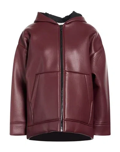 8pm Woman Jacket Burgundy Size M Viscose, Polyester, Polyurethane In Red