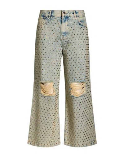 8pm Woman Jeans Blue Size 26 Cotton In Yellow