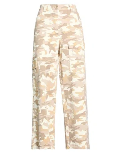 8pm Woman Jeans Cream Size S Cotton In Brown