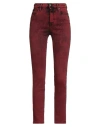 8pm Woman Jeans Garnet Size 25 Cotton, Elastolefin, Elastane In Red