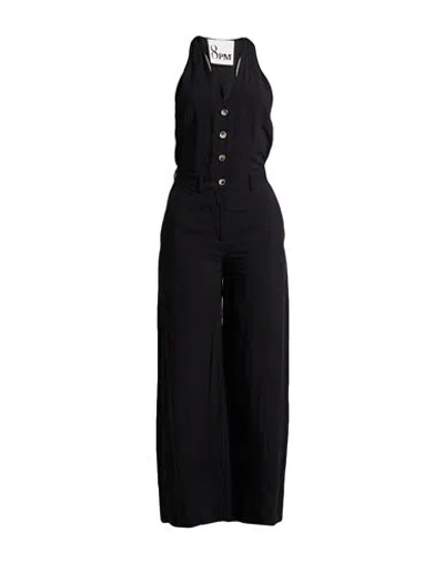 8pm Woman Jumpsuit Black Size Xxs Viscose, Linen