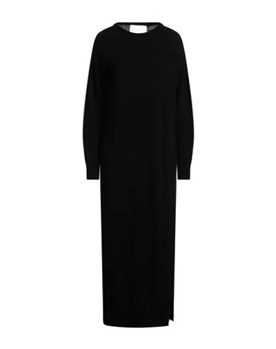 8pm Woman Maxi Dress Black Size S Viscose, Polyamide, Wool, Cashmere