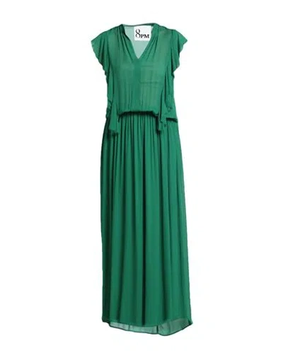 8pm Woman Maxi Dress Green Size S Viscose In Green