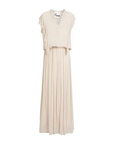8pm Woman Maxi Dress Light Grey Size M Viscose In Grey