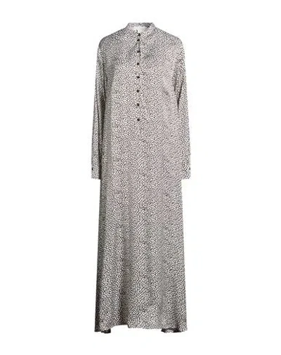 8pm Woman Maxi Dress Off White Size S Viscose In Black