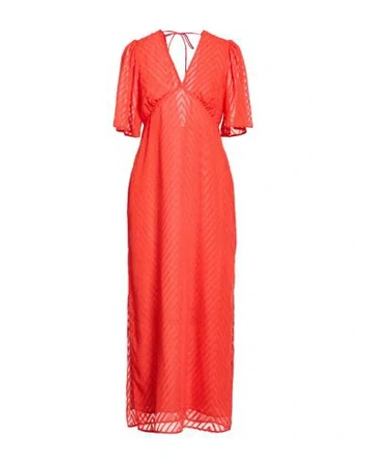 8pm Woman Maxi Dress Tomato Red Size S Polyester