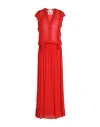 8pm Woman Maxi Dress Tomato Red Size Xs Viscose In Tomato Red