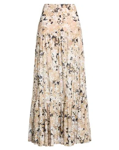 8pm Woman Maxi Skirt Beige Size Xl Cotton In Neutral
