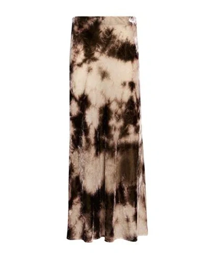 8pm Woman Maxi Skirt Khaki Size S Viscose, Polyamide In Brown