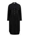 8pm Woman Midi Dress Black Size Xs Viscose, Cotton In Black