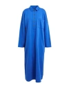 8pm Woman Midi Dress Bright Blue Size M Cotton, Polyester