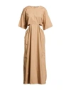 8pm Woman Midi Dress Camel Size M Cotton In Neutral